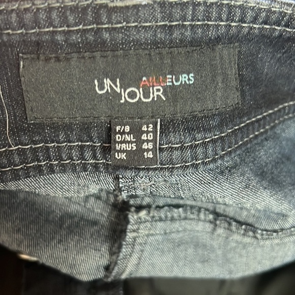 UN Jour Ailleurs Paris Dark Blue Wash Straight Woman’s Jeans Size 40 - Picture 11 of 15